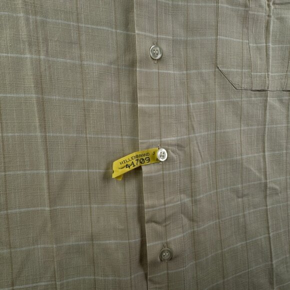 FABIO CAVIGLIA Italy Button Up Shirt Short Sleeve Cotton Size 4 Beige Check - Picture 8 of 16